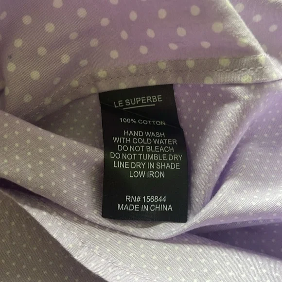 Le Superbe Lavender Ex-Boyfriend Double Cuff Button-Up Shirt SZ 2 - Picture 7 of 8